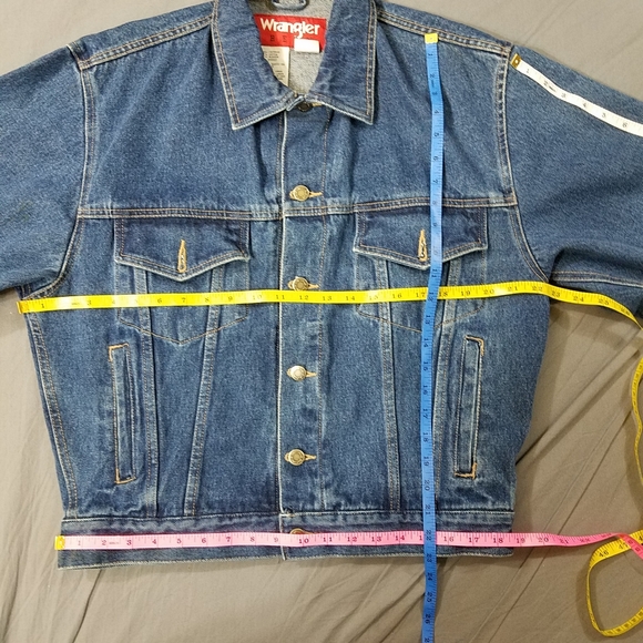 Wrangler jean jacket Hero Vintage S chest 44 blue denim trucker jacket mens - Picture 10 of 15